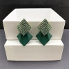 High-end silver stud earrings, Korean-style irregular geometric diamond-shaped earrings, female Internet celebrity Klein blue earrings Specification image
